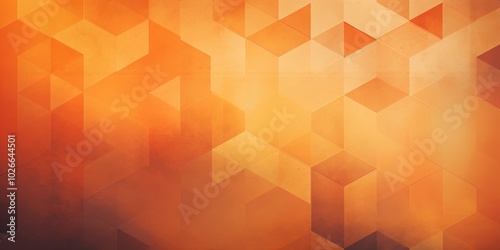 Vibrant orange gradient background featuring geometric curve triangle patterns