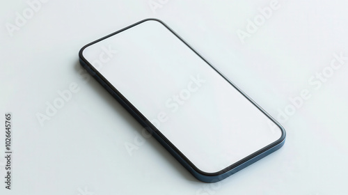 Smartphone Mockup on White Background, showcasing a blank screen from the front and at an angle, perfect for app design presentations or digital marketing materials.