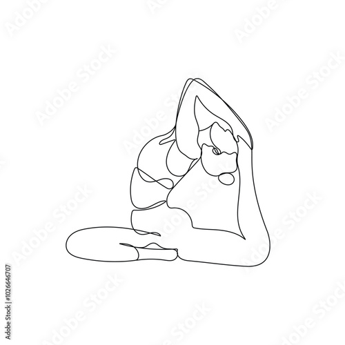 Yoga pose minimalist line art Adobe Illustrator Artwork