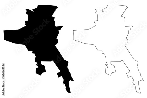 Rasht City (Islamic Republic of Iran, Persia, Gilan Province) map vector illustration, scribble sketch City of Resht and Rast map photo