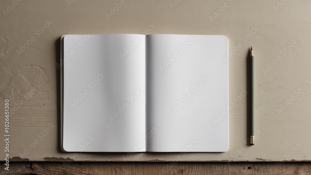 Simple Notebook and Pencil on Wooden Table. Simple Notebook and Pencil on Wooden Table.