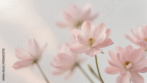 Soft Pink Flowers in a Dreamy Background.