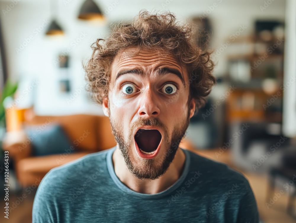 Extremely Happy Man with Open Mouth Extremely Happy Man with Open Mouth