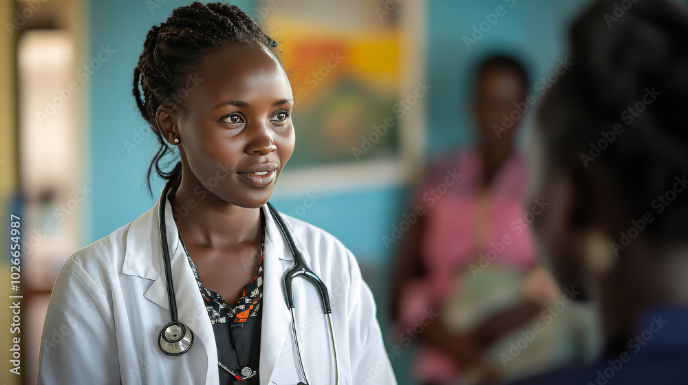 Naklejka premium Female Doctor Reassuring Patient