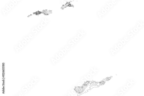 US Virgin Islands Elevation Contour Map SVG - Topographic Terrain Lines for Geographic Design. Caribbean Vector Relief Art.