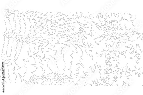Kansas 1-bit contour map topography. Detailed elevation terrain lines in minimalist black and white vector graphic style. Scalable SVG file for cartography, GIS visualization, graphic design