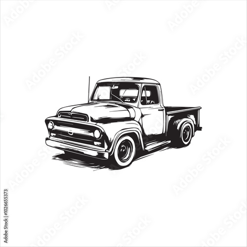 Art & truck with trailer