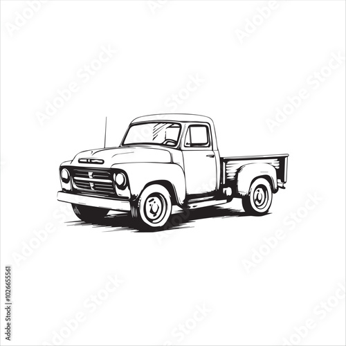 Art & truck with trailer