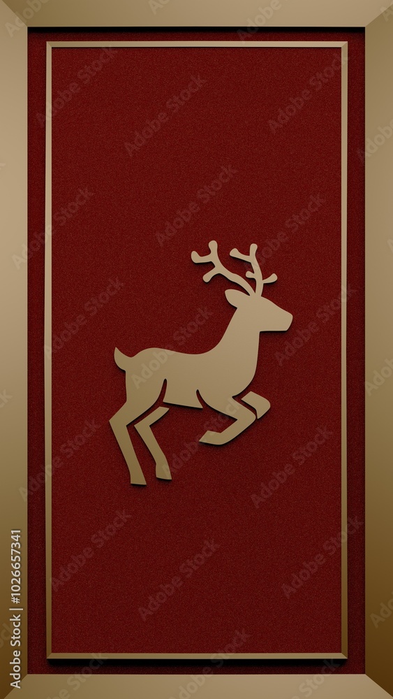 Christmas card with a reindeer design