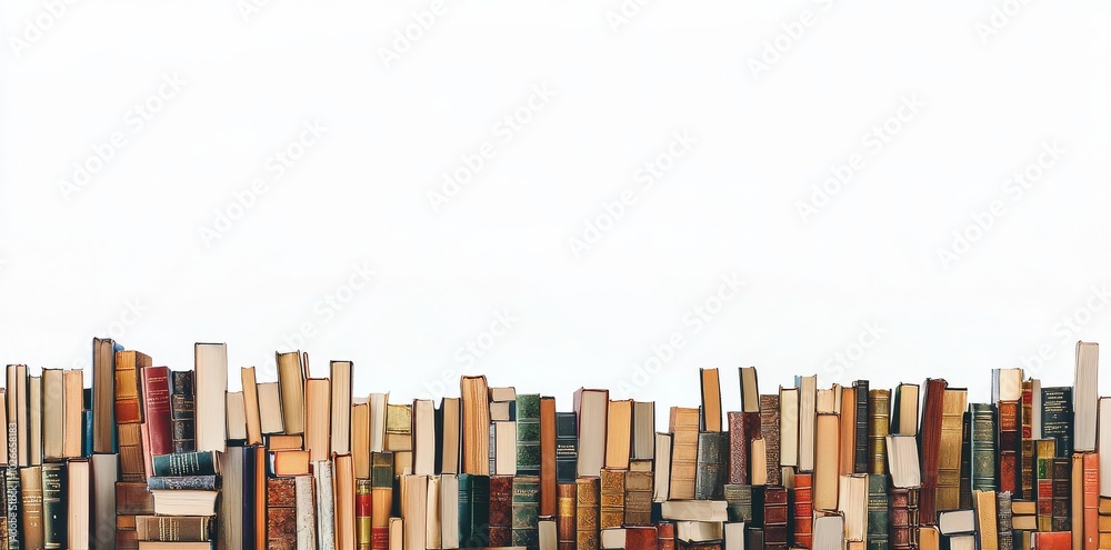 An isolated stack of colorful books. An isolated stack of colorful books.