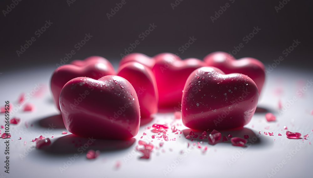 Fototapeta premium heart candies isolated with white highlights, png