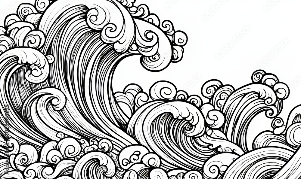 Fototapeta premium Modern illustration of a boho pattern for backgrounds, decorations, banners, coloring books, cards, posters, etc