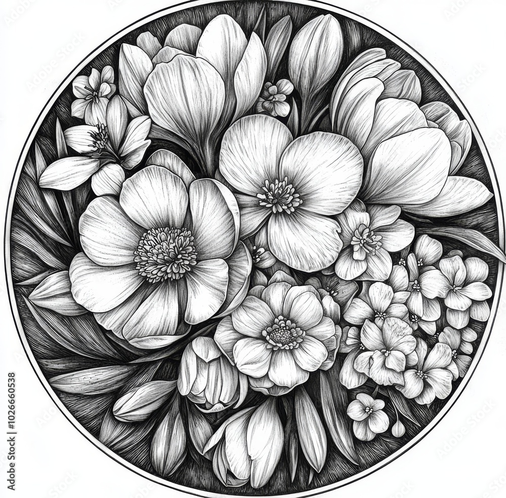 A pattern of abstract flowers. A coloring book page for adults. A pattern of abstract flowers. A coloring book page for adults.