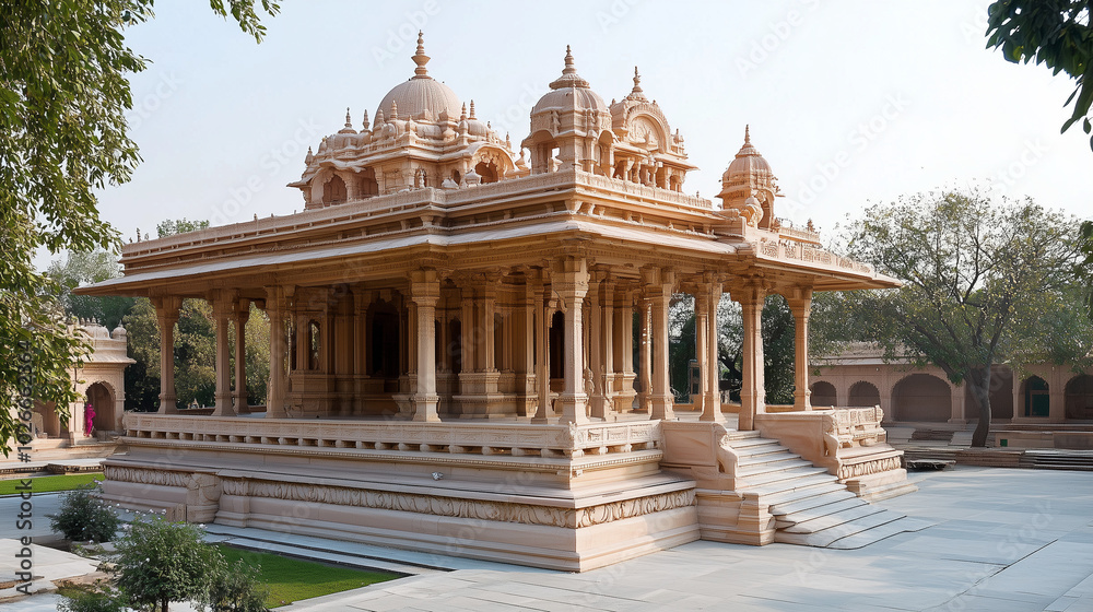 Traditional Indian Temple in Sandstone. Traditional Indian Temple in Sandstone.