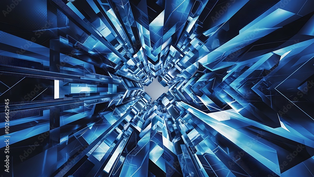 Blue geometric abstract technology and science backgroun Blue geometric abstract technology and science backgroun