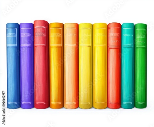 Multicolored covers, modern view from the back