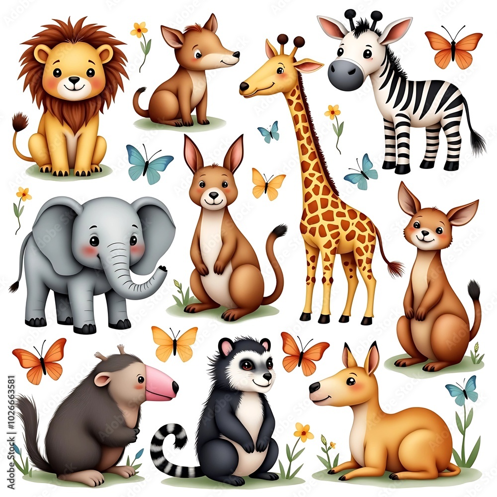 Naklejka premium set of animals