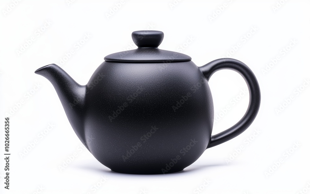 Modern ceramic teapot with a smooth, matte finish and a minimalist spout, isolated on white Modern ceramic teapot with a smooth, matte finish and a minimalist spout, isolated on white