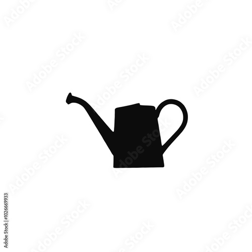 A black silhouette of a watering can