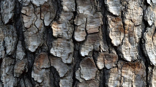 A close-up of the intricate bark texture of an old tree, highlighting the patterns and grooves