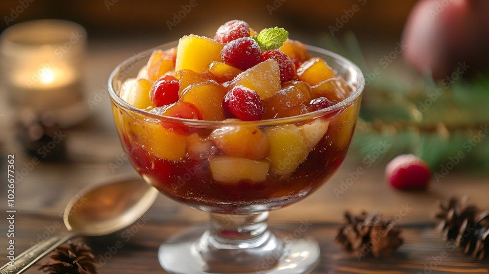 Fruit compote served warm Fruit compote served warm