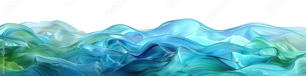 Fototapeta premium Flowing Watercolors (in muted blues and greens)