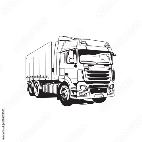 truck isolated on white