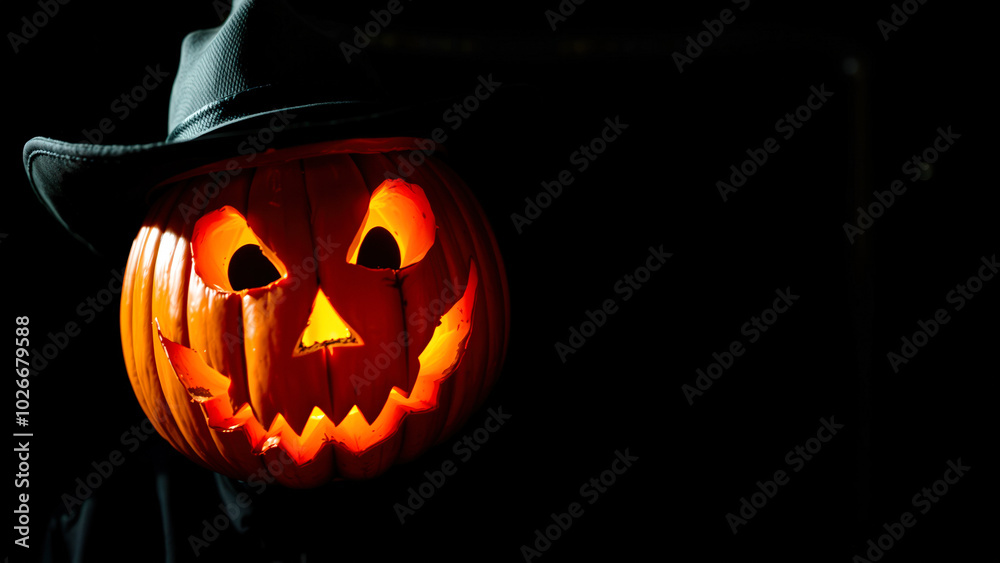 Fototapeta premium Luminous Cowboy Pumpkin