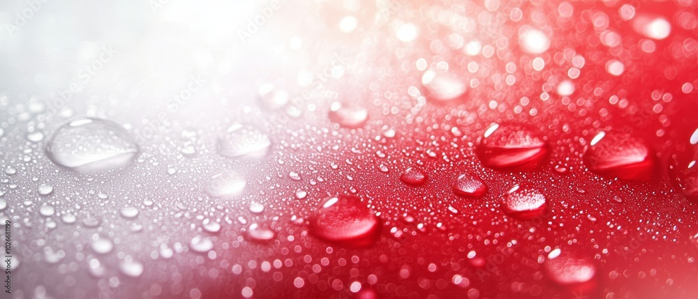 A tight shot of a red-and-white car's windshield, speckled with water droplets against a backdrop of red and white A tight shot of a red-and-white car's windshield, speckled with water droplets against a backdrop of red and white