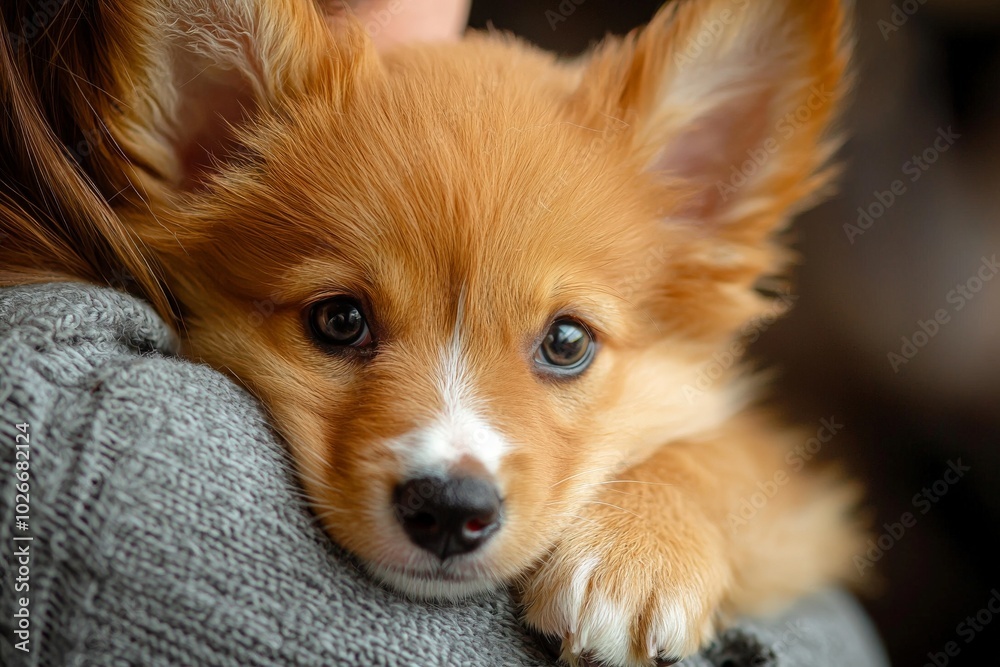 Close-Up of a Person Holding a Small Puppy Close-Up of a Person Holding a Small Puppy