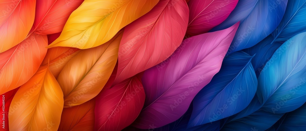A tight shot of a multihued backdrop teeming with leaves on either side The leaf colors contrastingly vary on each side A tight shot of a multihued backdrop teeming with leaves on either side The leaf colors contrastingly vary on each side