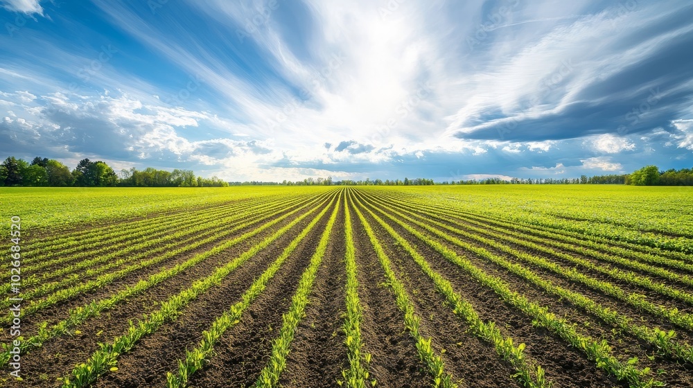 Dramatic sky, bright field Dramatic sky, bright field