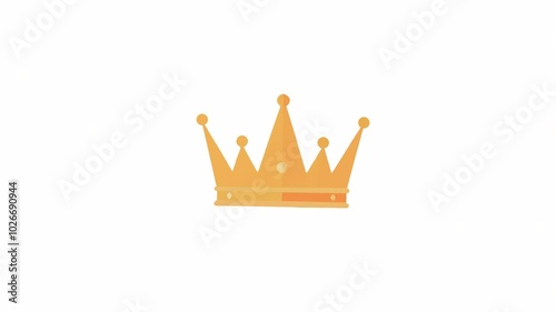 4K animation of the golden crown isolated on a white screen