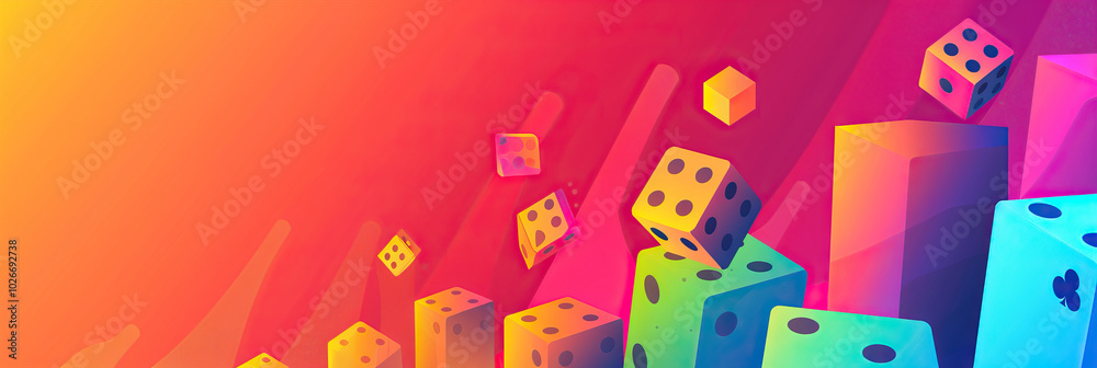 Obraz premium Gradient Game Rise: A colorful gradient background that starts at the bottom and moves upward, symbolizing the progression of the game and the rising stakes.
