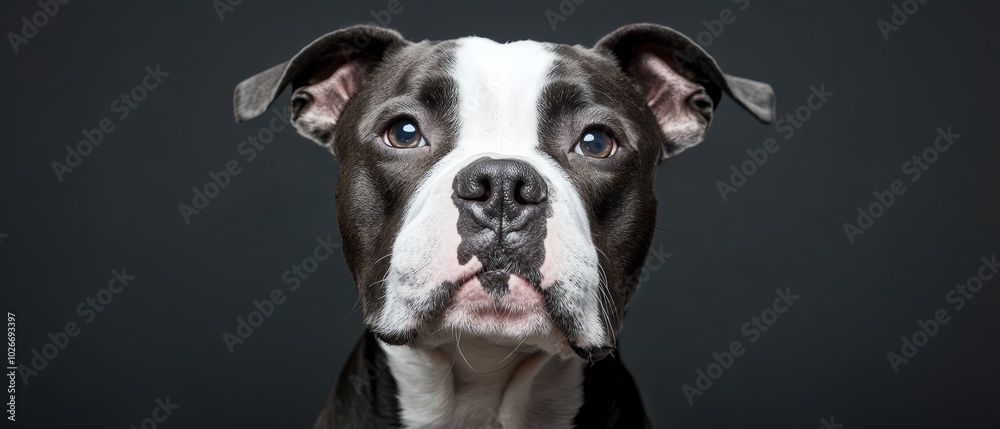 A close-up of a dog's face with its tongue out A close-up of a dog's face with its tongue out
