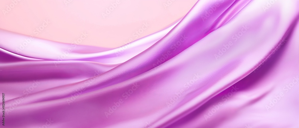 Obraz premium A tight shot of purple fabric against a soft light pink background, with a nearby pastel pink wall visible