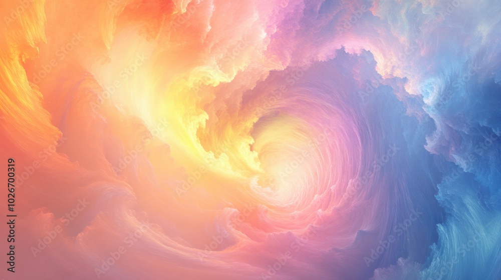 A swirl of rainbow colors blending together in a soft, light-filled abstract background. A swirl of rainbow colors blending together in a soft, light-filled abstract background.