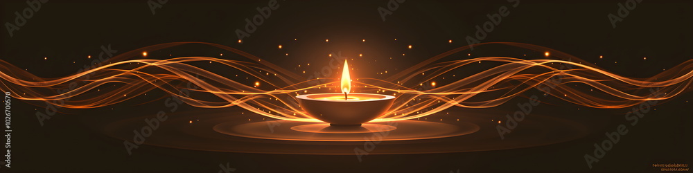Burning diya oil lamp on abstract dark background. Deepavali, Diwali. Traditional Hindu festival of lights. Loy Krathong. Template with copyspace for greeting card, banner, poster for Indian holidays Burning diya oil lamp on abstract dark background. Deepavali, Diwali. Traditional Hindu festival of lights. Loy Krathong. Template with copyspace for greeting card, banner, poster for Indian holidays