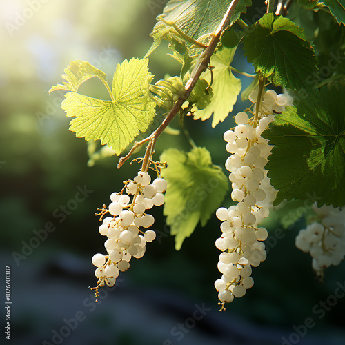 Fresh Green Grapes Bunch: Juicy Harvest, Nature's Sweet Delight