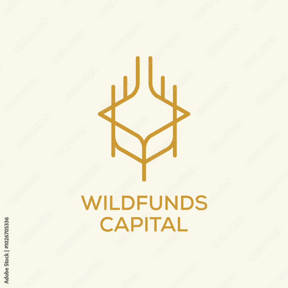 Wild funds capital deer logo design vector editable business brand identity royalty free image Wild funds capital deer logo design vector editable business brand identity royalty free image