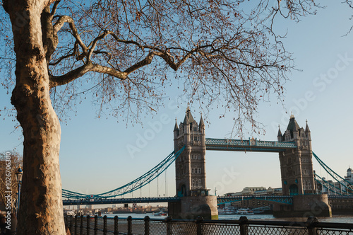 Tower Bridge and Thames River, London