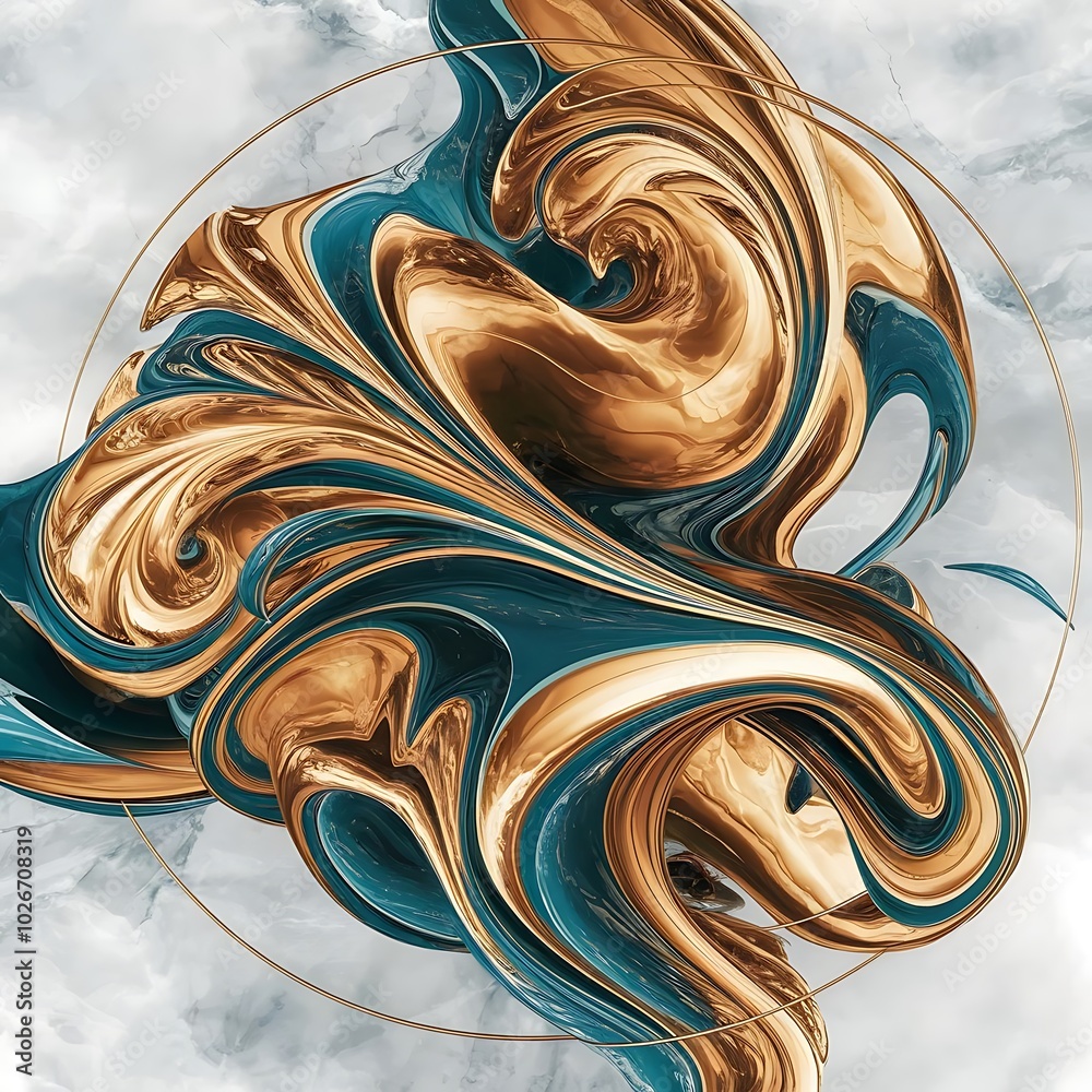A marble abstract background pattern with golden and blue colors A marble abstract background pattern with golden and blue colors