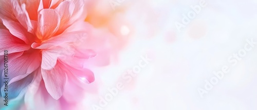  A pink flower in sharp focus against a white backdrop, with the center softly blurred