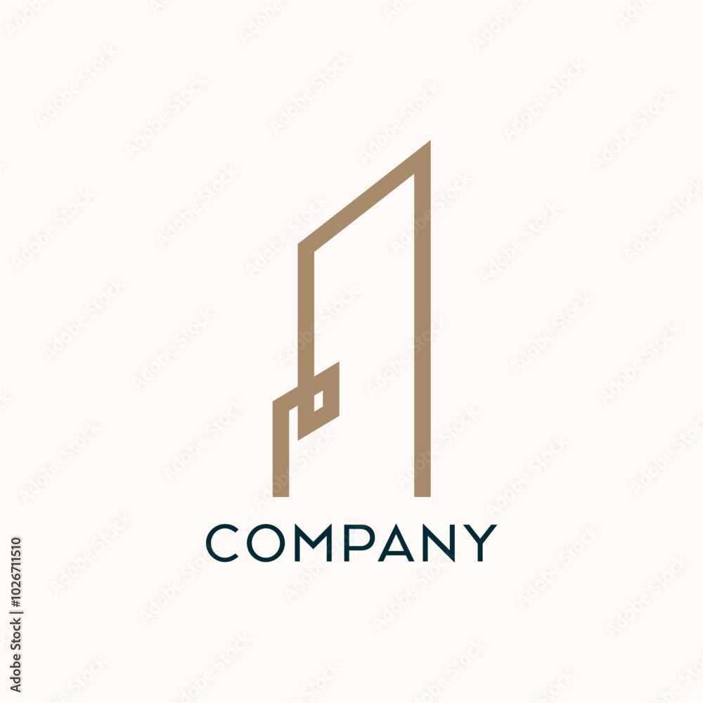 Simple building high rise real estate urban logo design vector editable business brand identity royalty free image