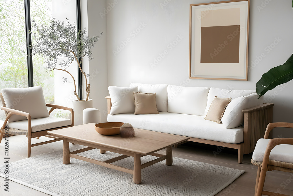 Minimalist living room design with modern japanese decoration sleek tatami mats plush rugs light wood earthy ceramics Minimalist living room design with modern japanese decoration sleek tatami mats plush rugs light wood earthy ceramics
