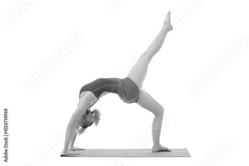 young flexible woman doing yoga