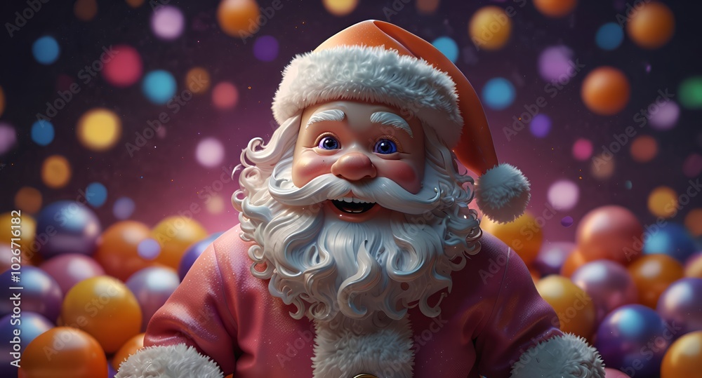 Santa claus with christmas gifts balls Santa claus with christmas gifts balls