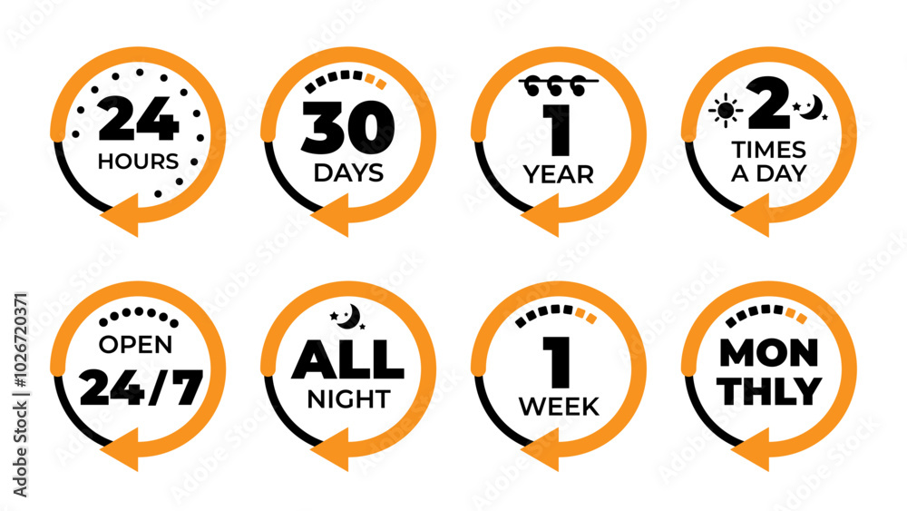 Icons that visually represent various timeframes and special ...