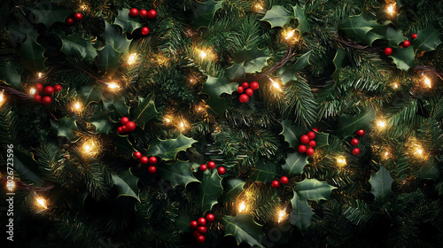 Holly and lights texture