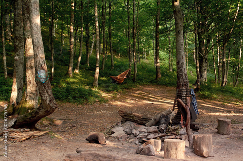 Amazing hammock place. Sleeping in a hammock. Camping without tents.